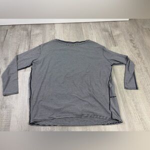 Lululemon Black White Strips Long Sleeve Flowy Top